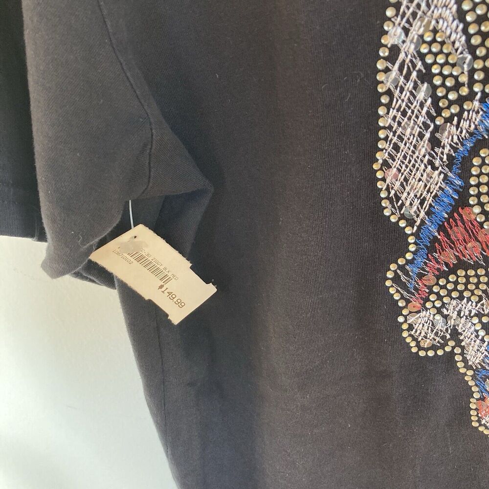 Doctrine Collection Mens Cotton T-Shirt Black Stud & Emb Skull Y2k Grunge M NWT - Picture 3 of 7